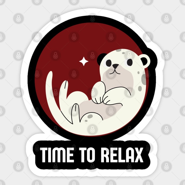 Black Minimalist Time To Relax Sticker by ACH PAINT